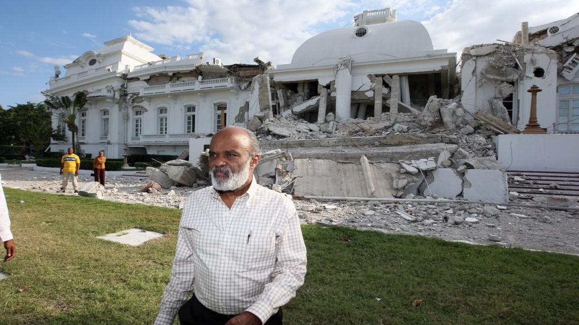 René Préval, then the president of Haiti, visited the damaged presidential palace on Jan. 30, 2010.
