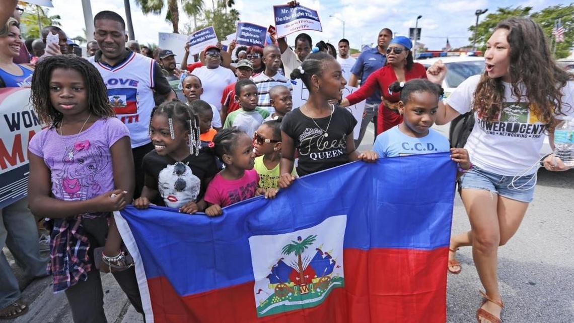 During a rally in May 2017 in front of U.S. Citizenship and Immigration Services offices in Miami, Haitian and immigration advocates demanded that the Trump administration extend Temporary Protected Status for Haitians.