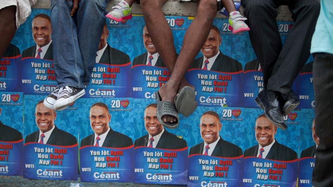 
In this Sept. 27, 2015, supporters of presidential candidate Jean Henry Ceant attend his campaign rally in Port-au-Prince, Haiti. Practically every public office is up for grabs in this year’s unprecedented three-round balloting that is picking the next president, two-thirds of the Senate, the entire 119-member Chamber of Deputies and all local offices. The U.N. Security Council on Thursday approved a one-year extension of the Stabilization mission to last until after the presidential campaign and inauguration. 

