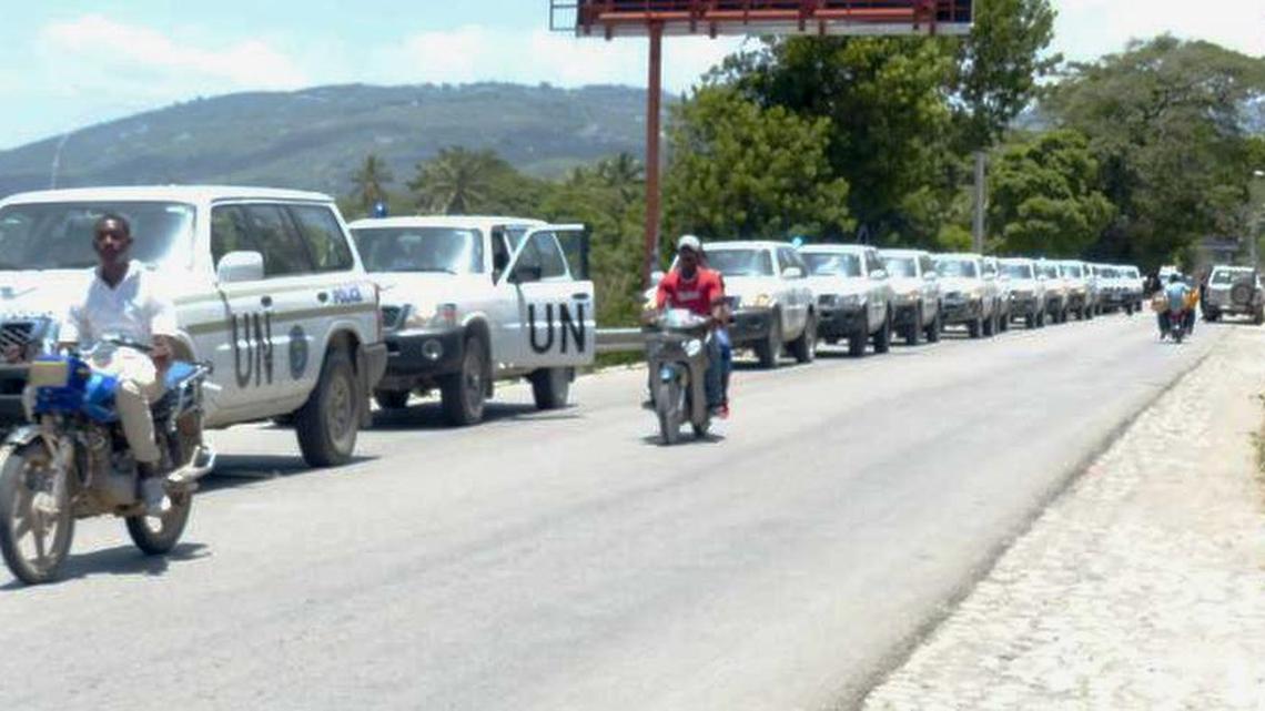 
A convoy of U.N. police officers rolled into the seaside village of Jacmel just days before Haiti’s critical elections to restore parliament, three years after they were do. The U.N. has deployed its police officers across the country to shore up Haiti’s National Police force, which is taking the security lead.
 

