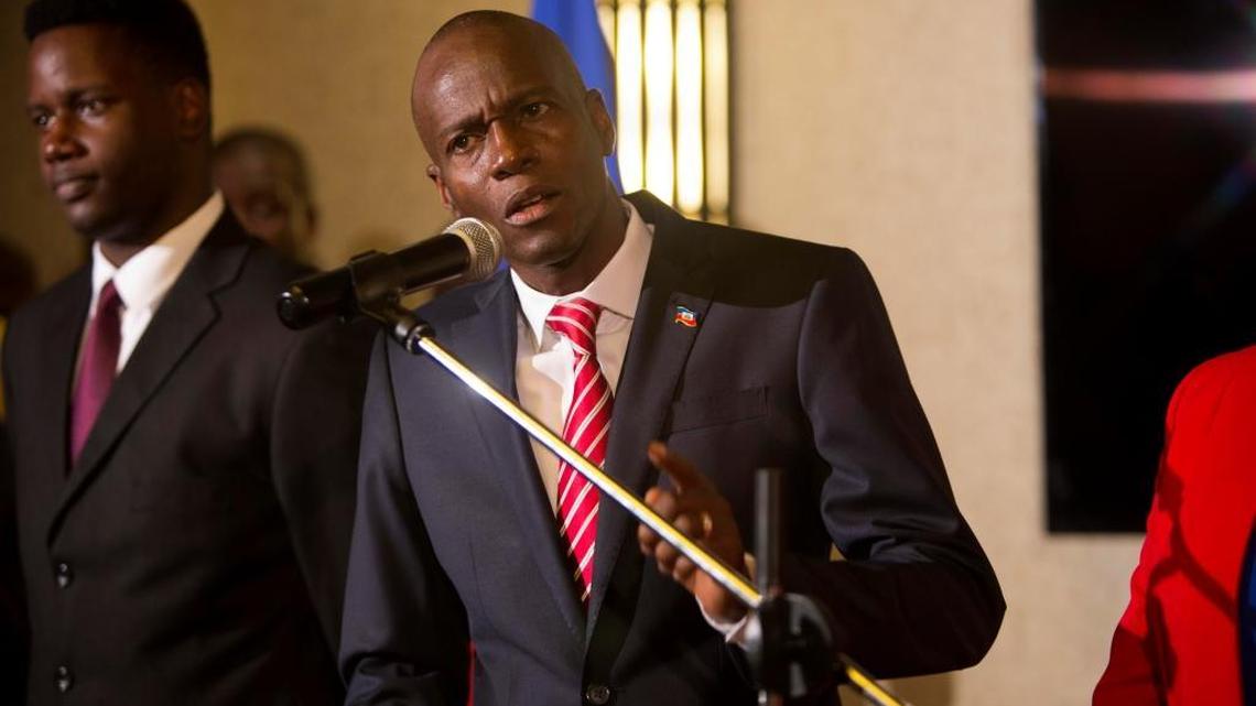 Haiti President-elect Jovenel Moïse speaks during his first press conference after his victory was announced on Jan. 3. Moïse, who has never held public office, is scheduled to be sworn in on Feb. 7.