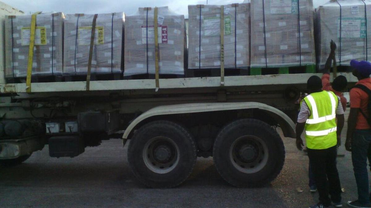 Elections materials continue to arrive in Haiti from Dubai for Oct. 9 presidential redo and legislative vote.