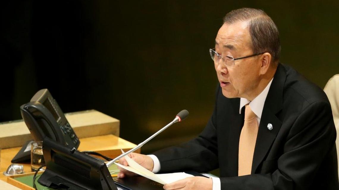 United Nations Secretary-General Ban Ki-moon speaks before opening the general debate at U.N. headquarters, Tuesday, Sept. 20, 2016.
