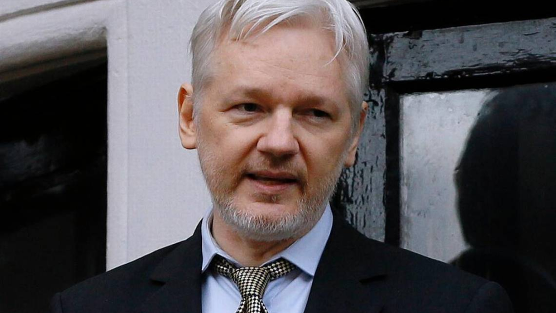WikiLeaks founder Julian Assange speaks from the balcony of the Ecuadorean Embassy in London in February of 2016.