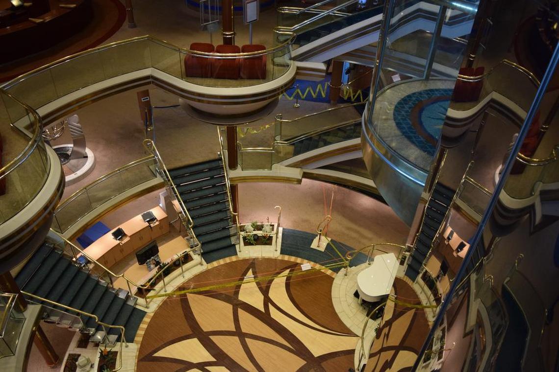 The barren decks of Royal Caribbean’s Majesty of the Seas. The ship was almost empty as it ran aid and rescue missions throughout the Caribbean in the wake of Hurricane Irma.