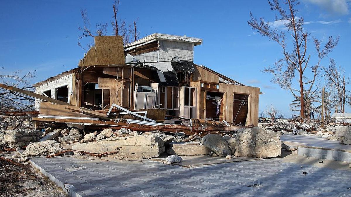 
A house at Pittstown Point landing on Crooked Island, Bahamas, that was damaged by Hurricane Joaquin, seen on Saturday, Oct. 10, 2015.
