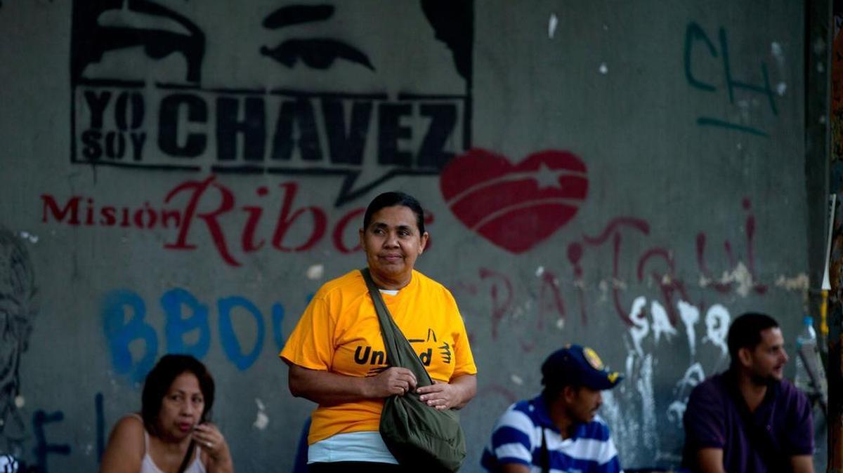 People gathered for the “taking of Caracas” march in Caracas, Venezuela on Thursday. The march aimed to pressure electoral authorities to allow a recall referendum against the president this year.