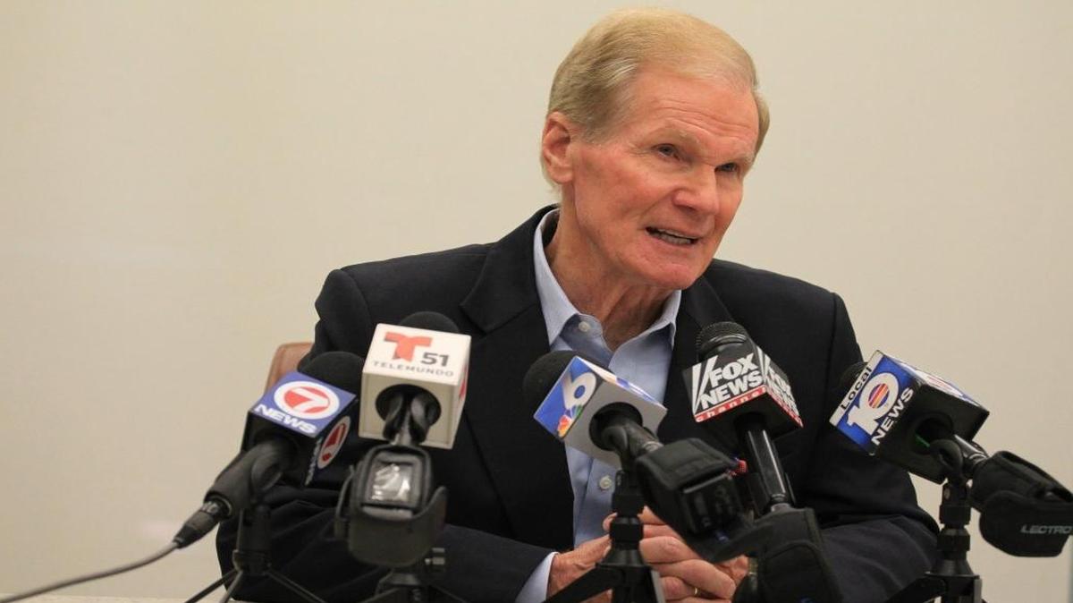 Sen. Bill Nelson, D-Fla., gives remarks in April regarding the expansion of economic sanctions against Venezuela as the Latin country collapse under the governance of President Muduro.
