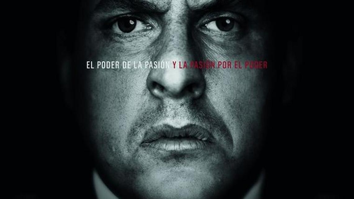 A promotional picture from the new TV series ‘El Comandante,’ depicting the life of the late Venezuelan President Hugo Chávez.