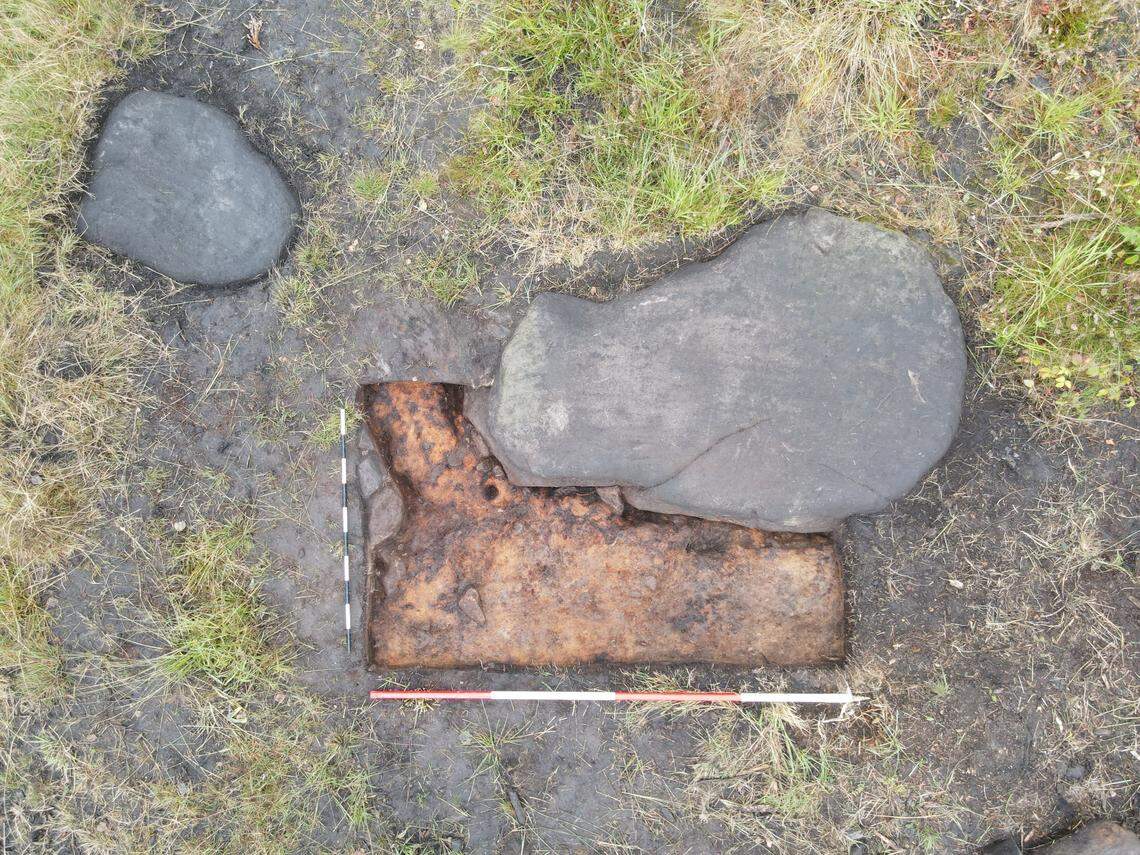 Part of the ancient stone circle found at the Farley Moor site.
