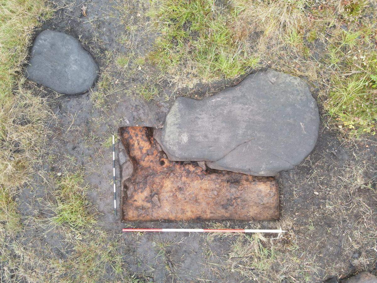 Part of the ancient stone circle found at the Farley Moor site.