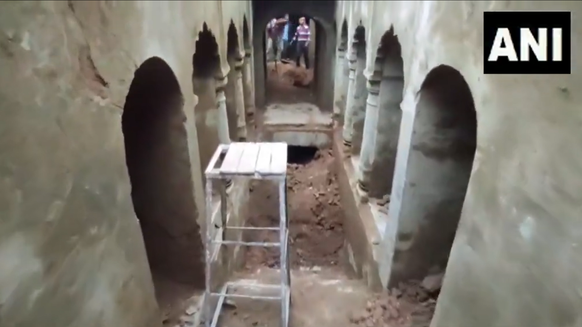 Excavations in Uttar Pradesh uncovered an old forgotten stepwell with a central staircase and multiple levels of hallways, videos show.