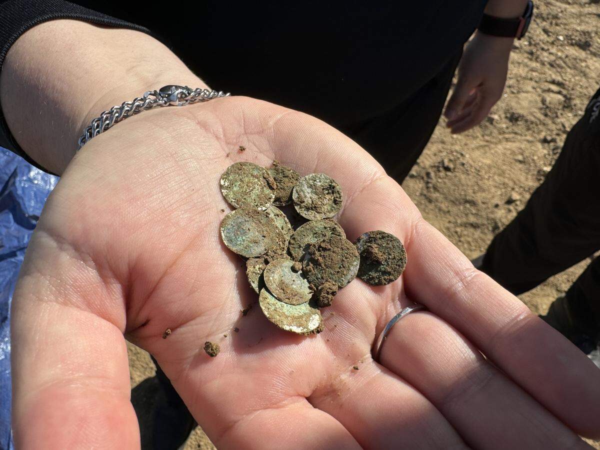 Some of the 900-year-old coins found in Czechia.