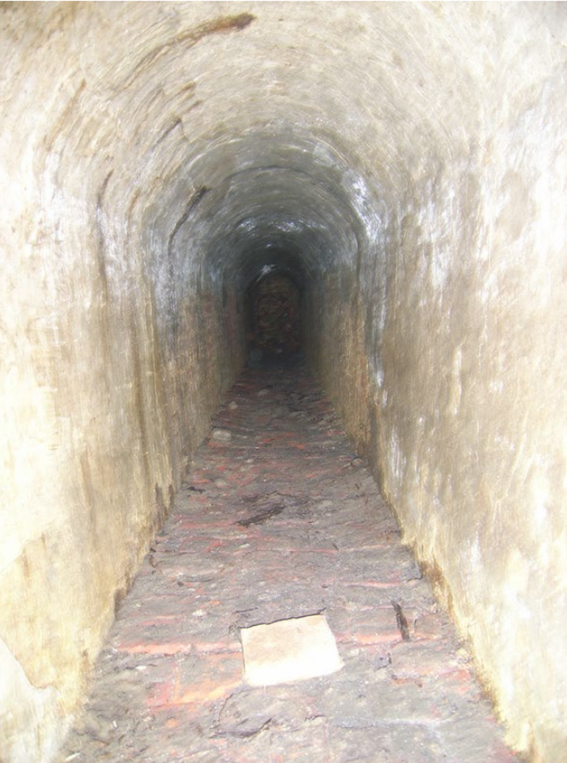 A view into the WWI escape tunnel.