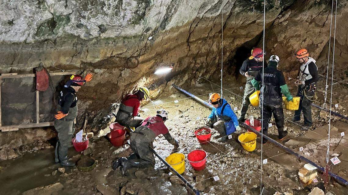 Archaeologists uncovered traces of ancient Greek cult activity in an exposed riverbed at Pertosa-Auletta Caves, officials said.