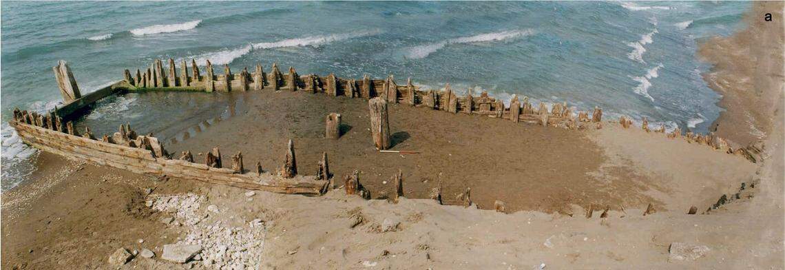 The Zaghemarz shipwreck as seen during excavations.