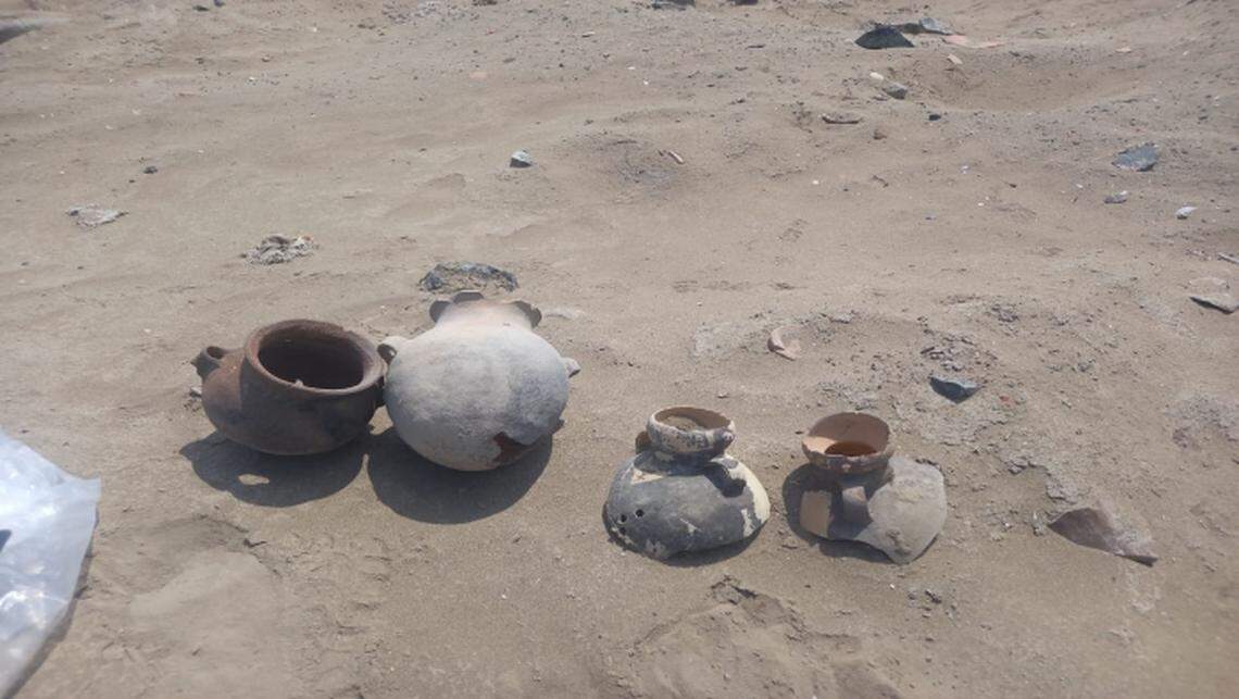 Ceramic pieces, at least 600 years old, were discovered during the inventory.