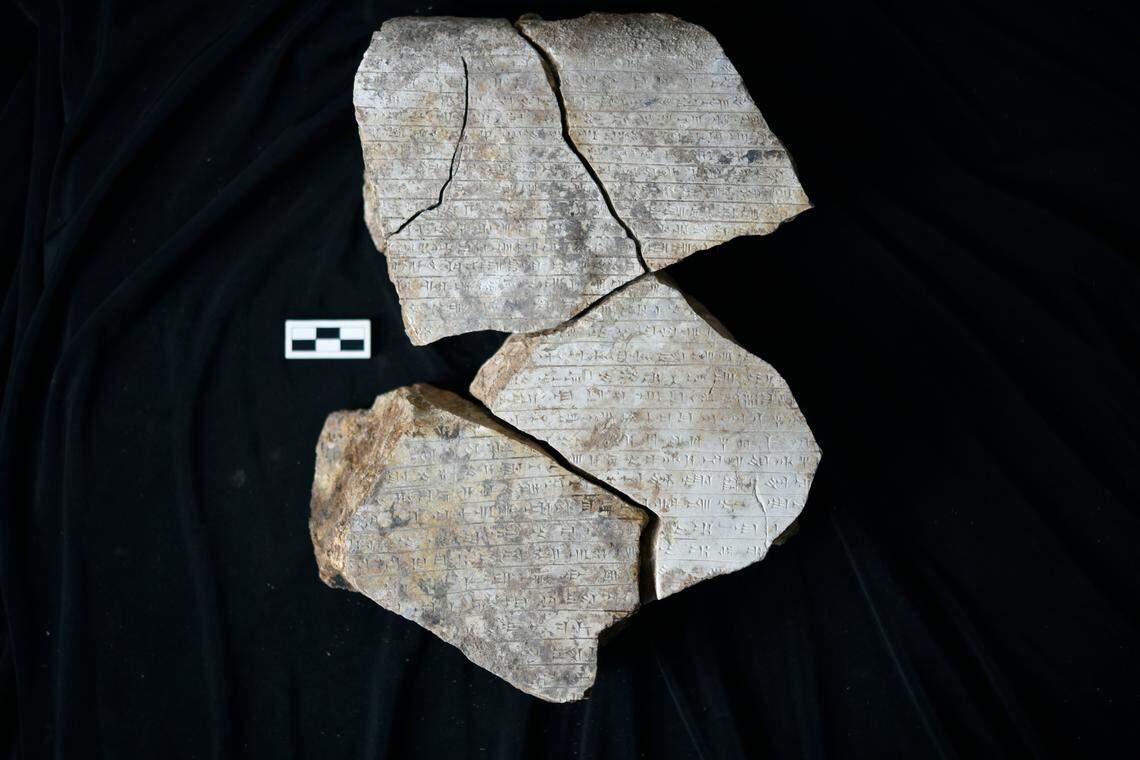 One of the ancient written tablets found at the temple in Nimrud.