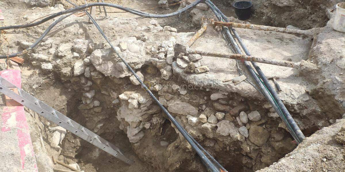 One of the underground tunnels as seen during excavations.