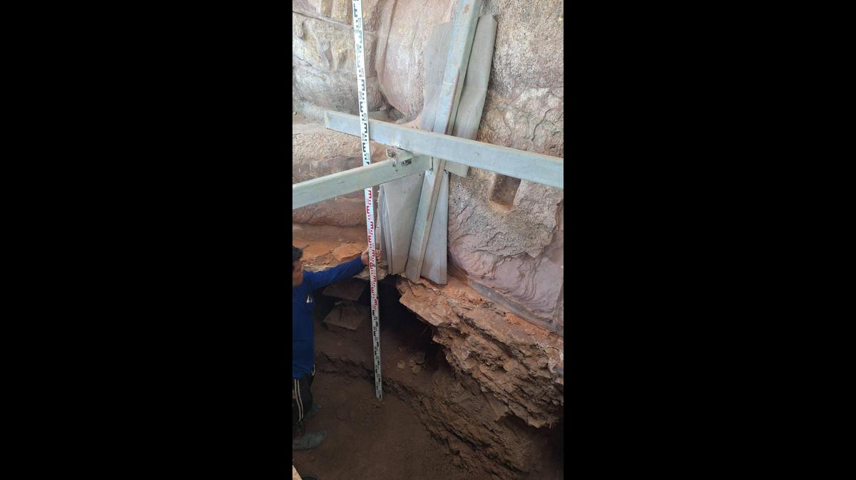 Below a statue of a reclining Buddha, an ancient treasure was found.