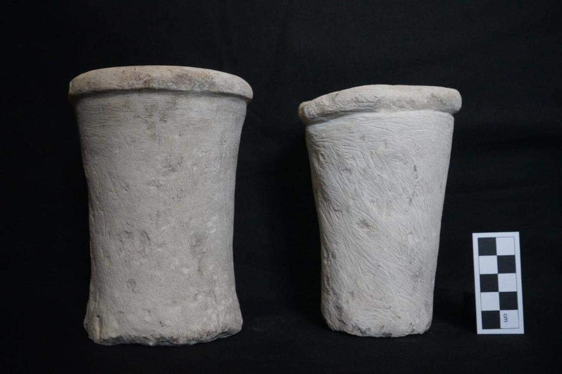 A pair of ancient artifact found at the Saqqara site.