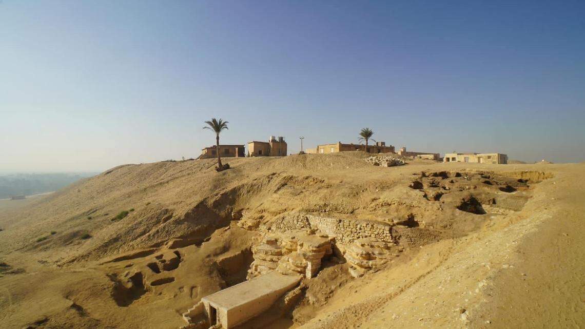 Archaeologists excavating the Saqqara site in Egypt found burials from over 4,600 years ago, masks, amulets and other ancient artifacts, photos show.