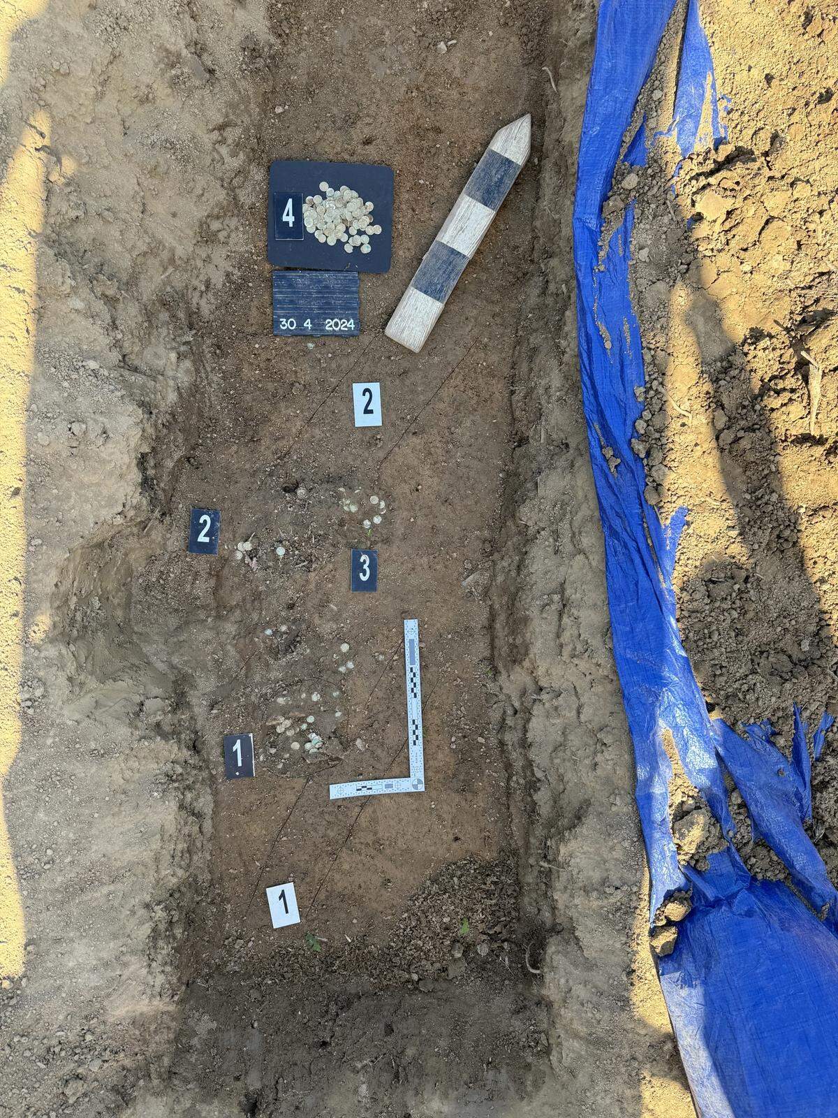 An excavation area where some of the medieval coins were found.