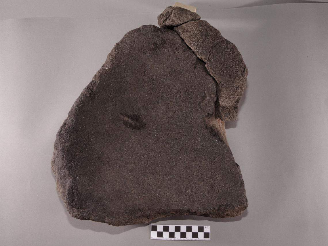 The ancient millstone as seen from above.