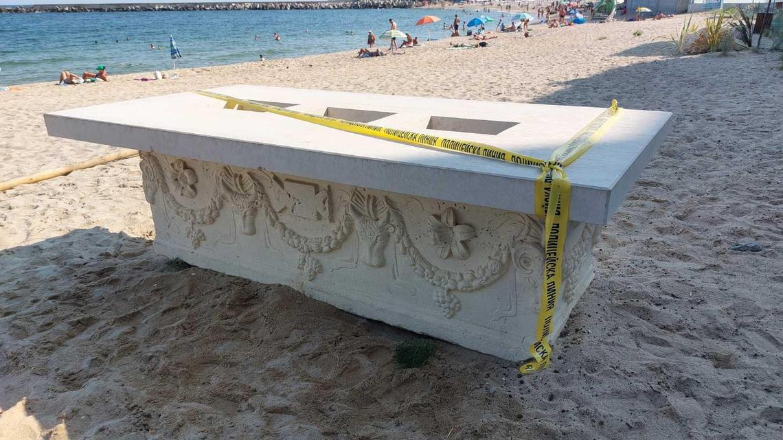 A tourist noticed an old-looking table at a bar in Varna later identified by archaeologists as a 1,700-year-old Roman coffin.