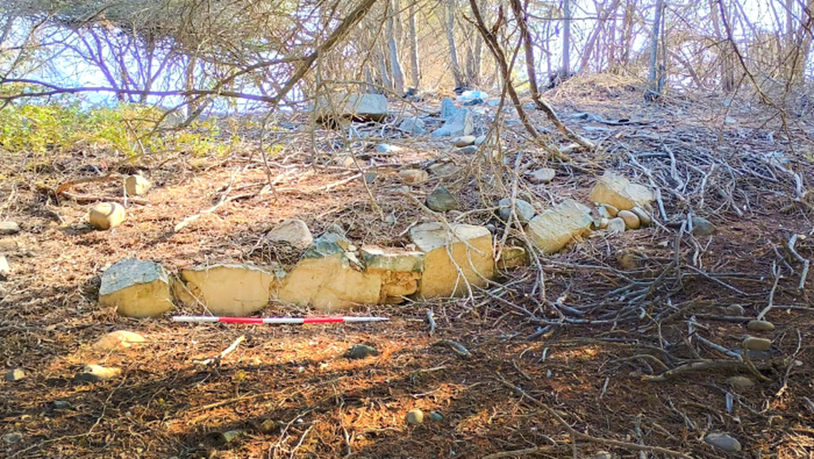 One section of the ancient pyramid-like structure found at Chupacigarro archaeological site.