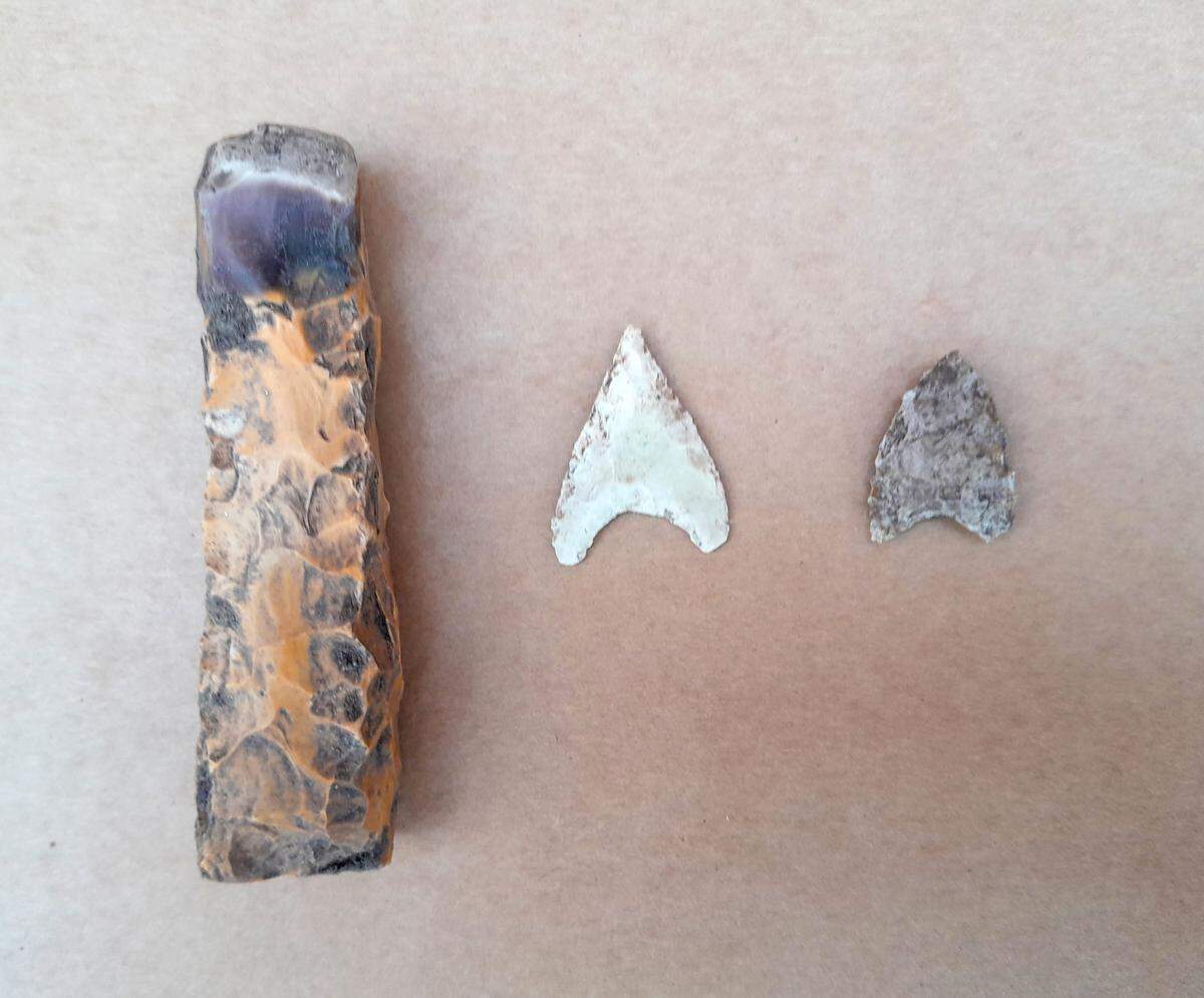 Some stone offerings found at the Neolithic ritual site.