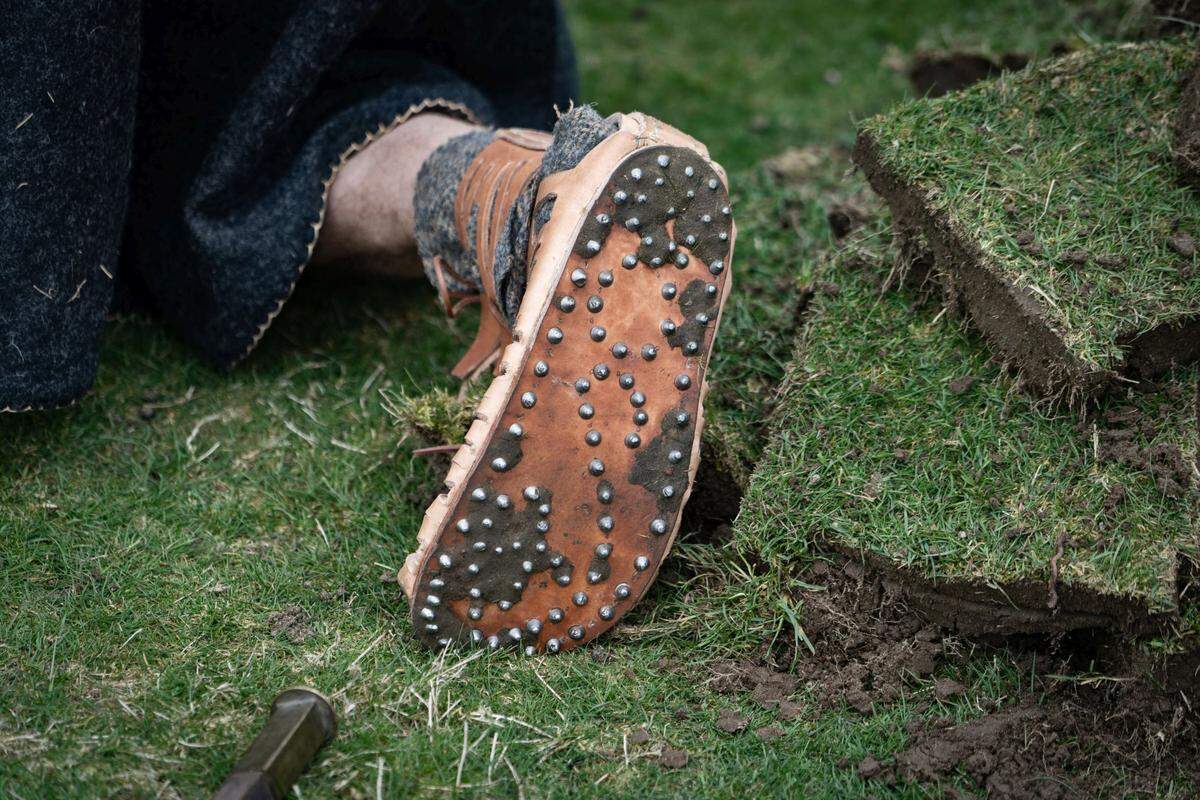 The sole of a reconstructed caligae shoe.