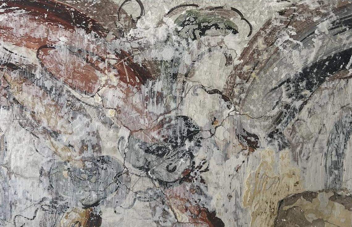 A centuries-old painting found at the convent.