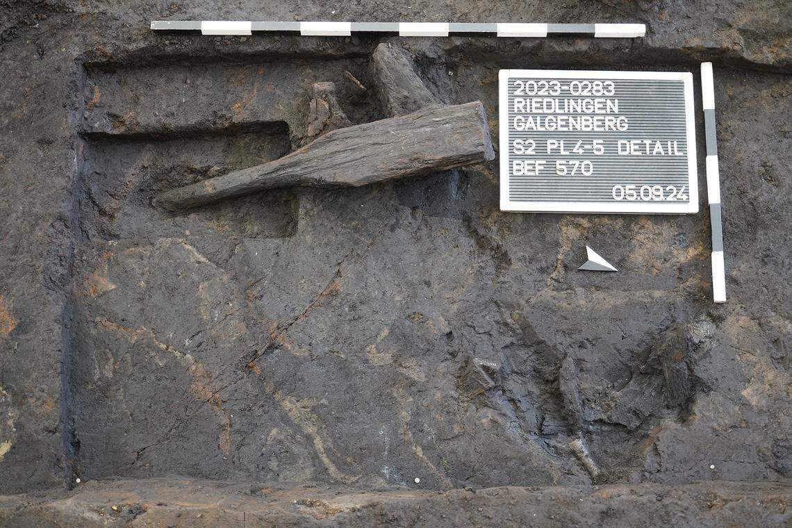 A 2,600-year-old wooden artifact left outside the burial chamber by its builders.