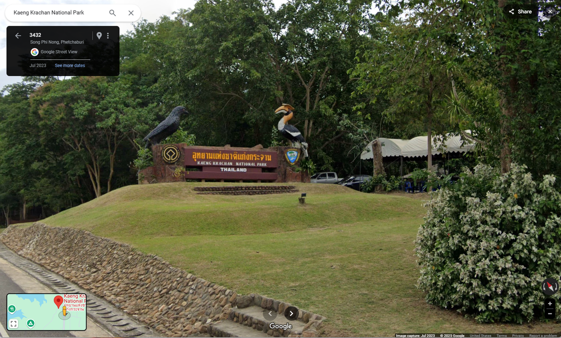 Wildlife officials were stunned and excited to see a mother sun bear and cub wandering an empty campground at a national park, photos show.
