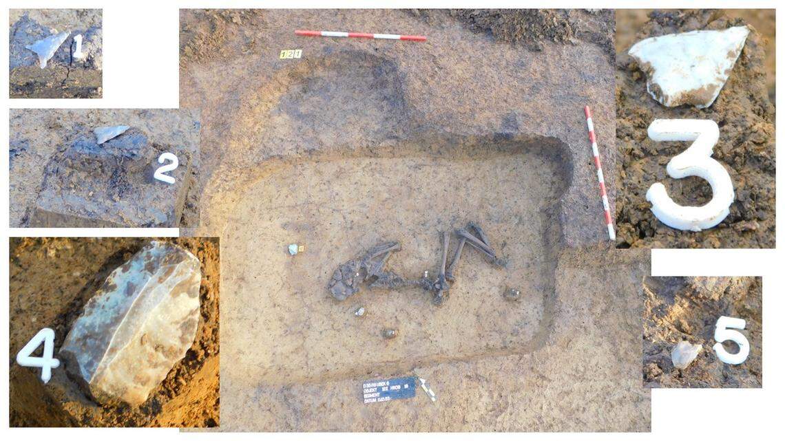 One of the central burials found in the 5,300-year-old mound.