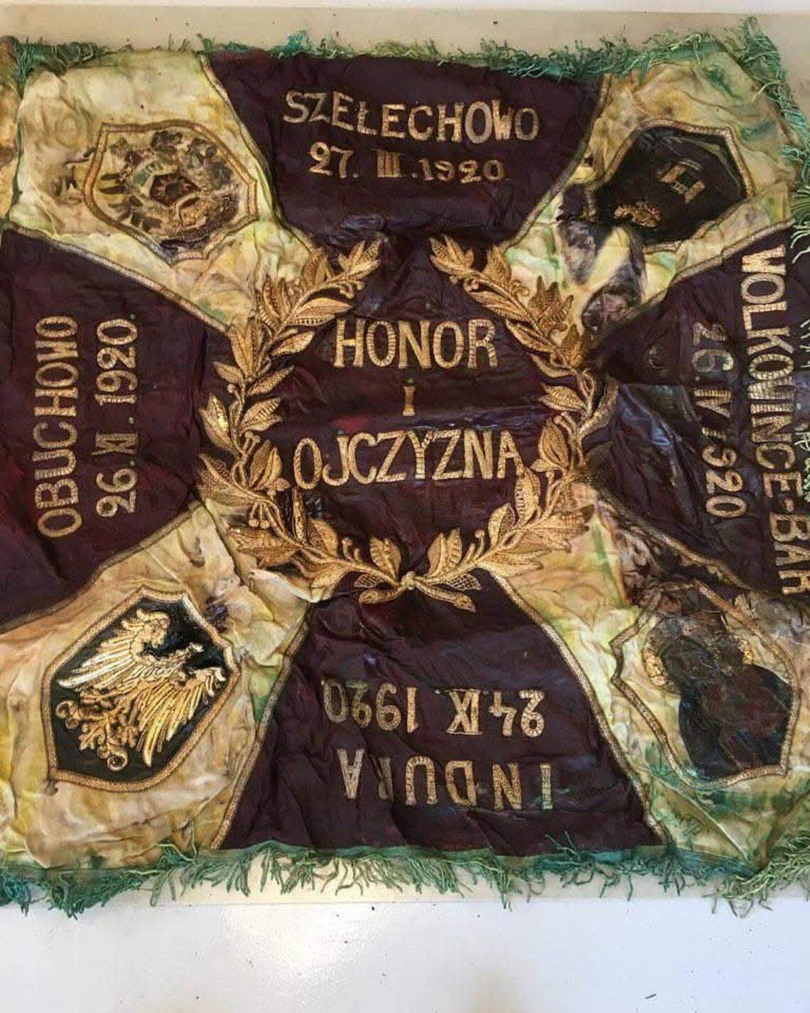 The banner of Poland’s 4th Podhale Riflemen Regiment found near Zielone.
