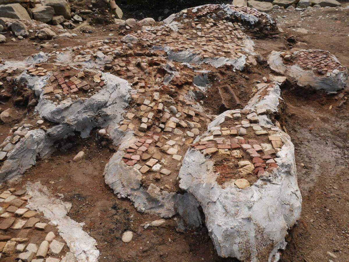 A mosaic found at the ancient Roman fort.