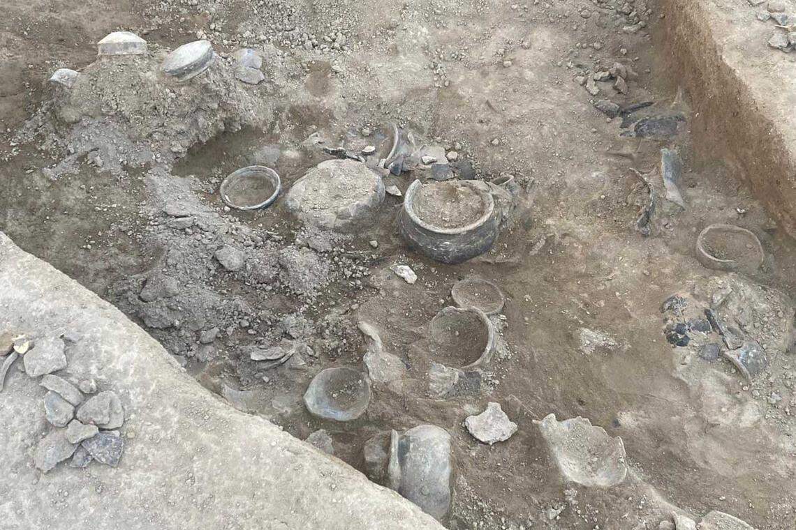 Some pottery fragments found at the 3,500-year-old ruins.