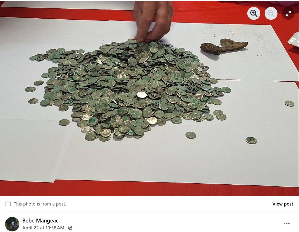 The coin hoard featured the faces of 11 Roman emperors and empresses.