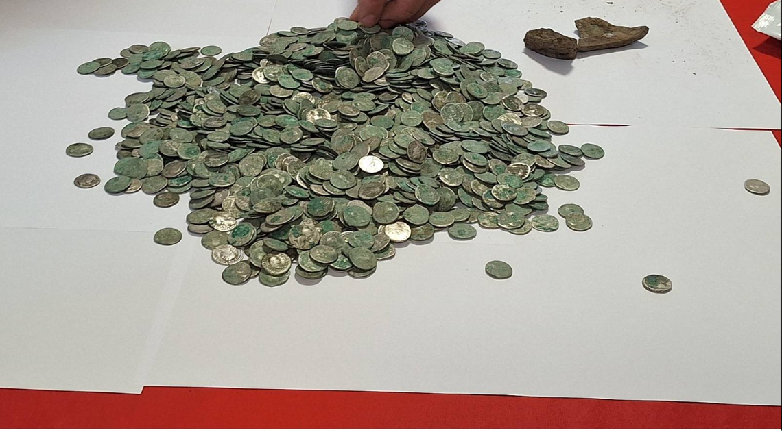 The coins featured the images of Nero, Marcus Aurelius, seven other Roman emperors and two empresses, records show.