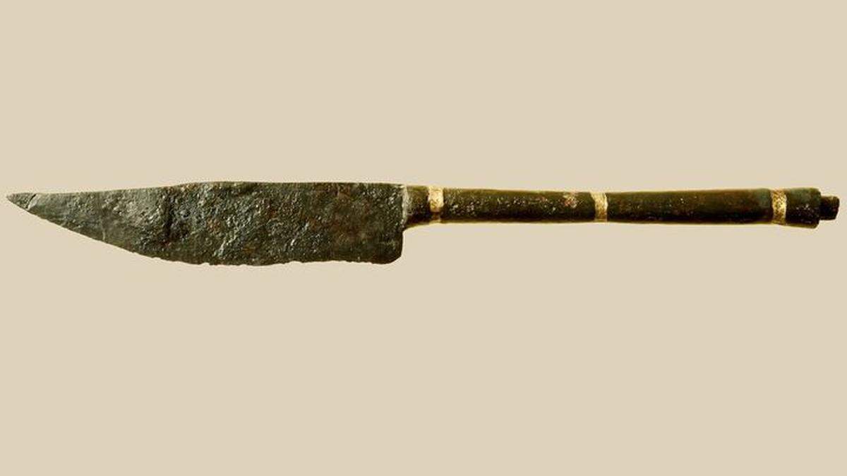 Archaeologists said the dagger was buried with the blade sticking straight up and may have had a cultic purpose.