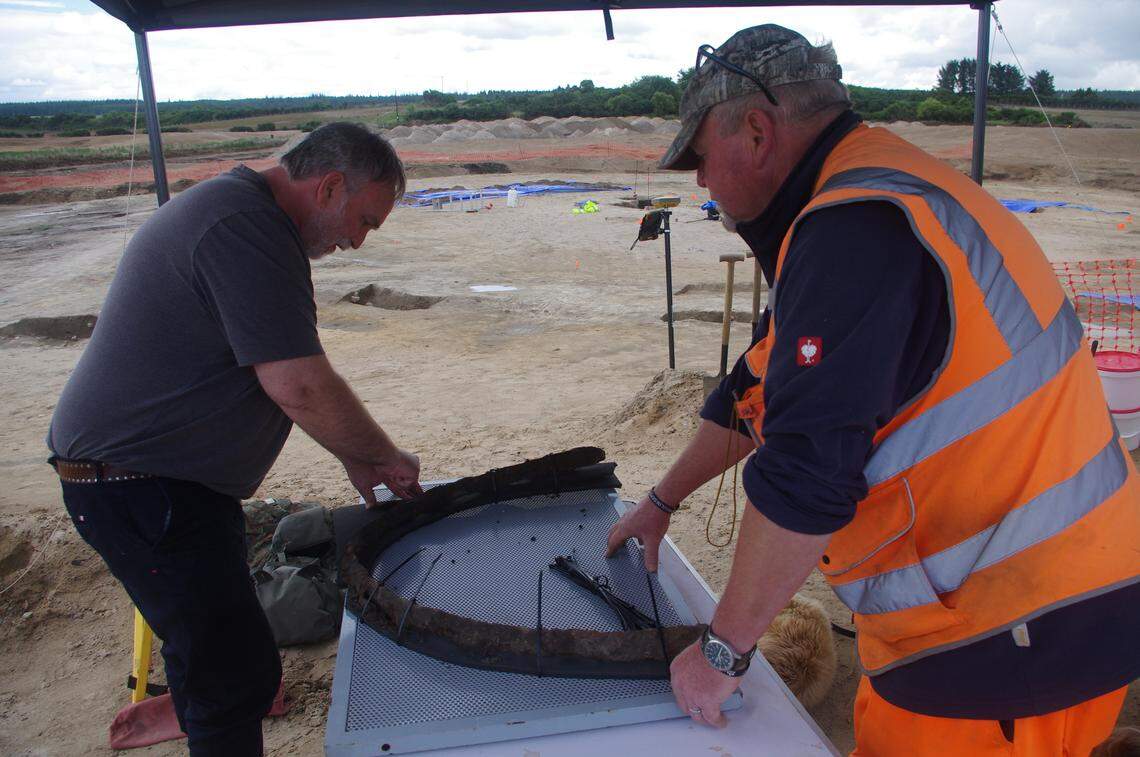The Iron Age chariot wheel found at the future Cabot Highlands golf course.