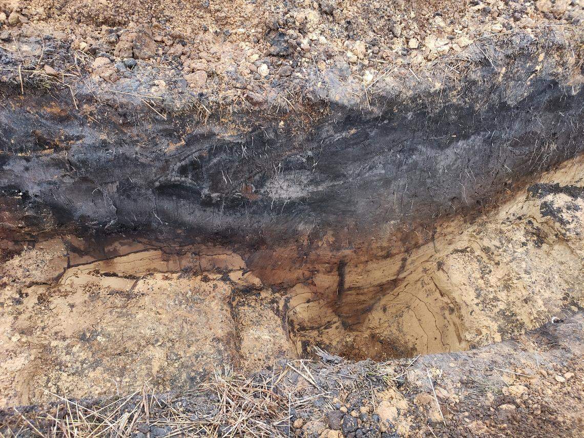 A section of the Roman camp’s defensive moat.