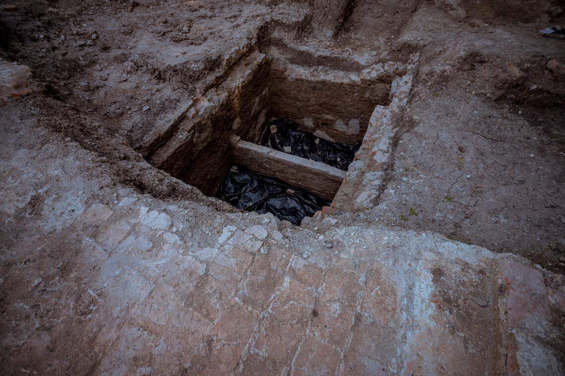 The 500-year-old church crypt.