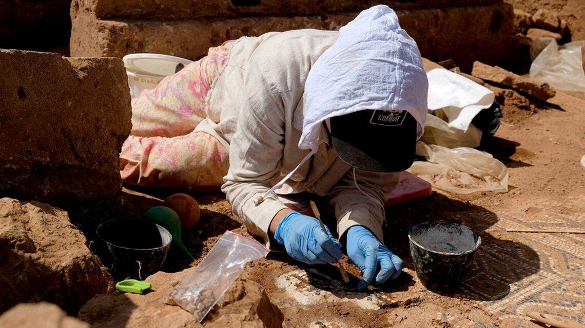 Archaeologists excavated the ruins of an ancient Roman dignitary’s house and found a water collection system, a carving and tax collection jars.