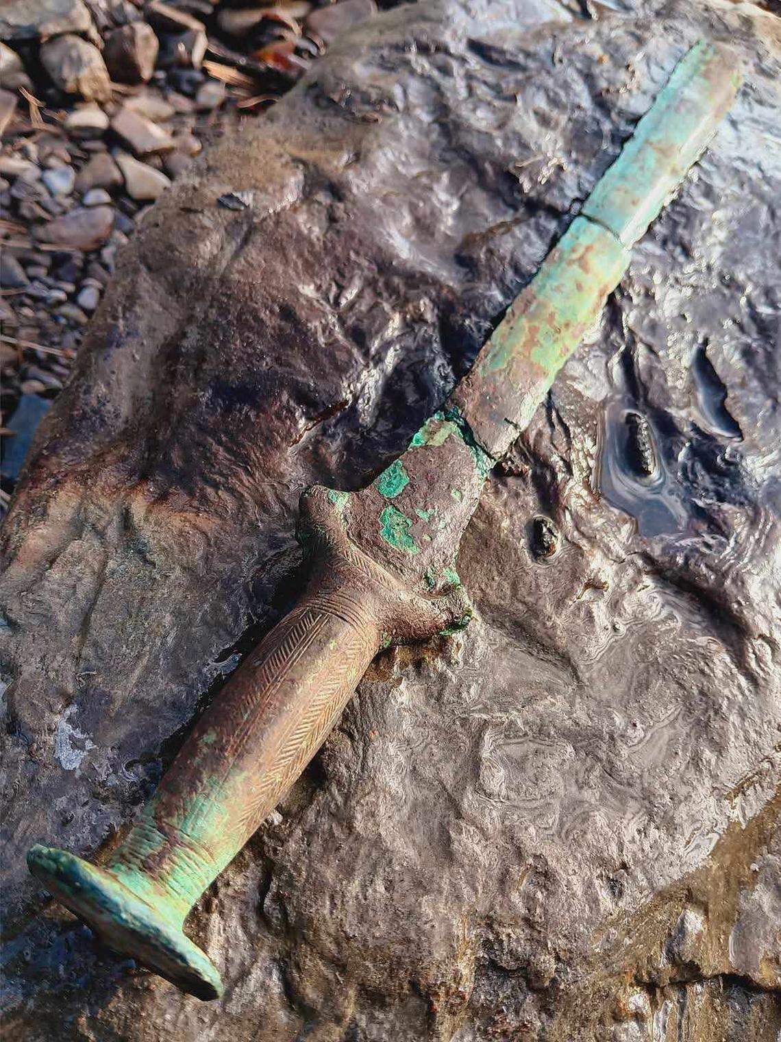 The 3,000-year-old sword found by Krzysztof Mindur.