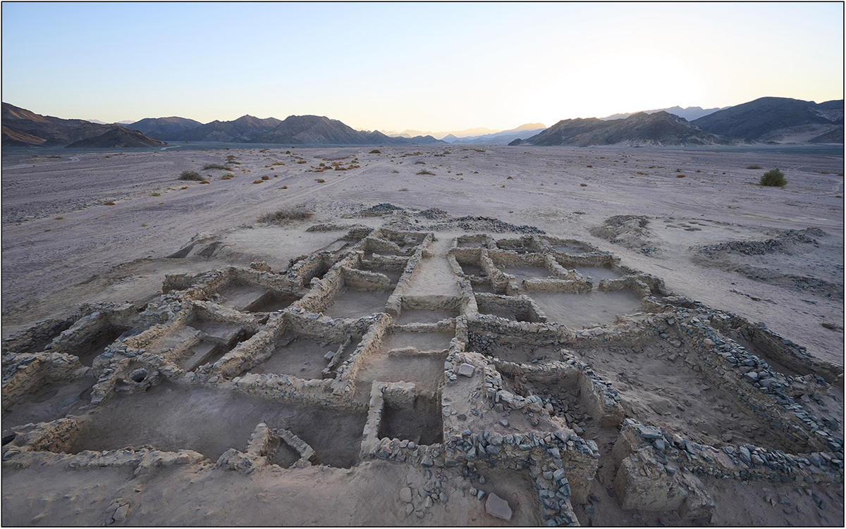 An aerial view of Sector 44 in Ghozza where two sets of ancient shackles were found.