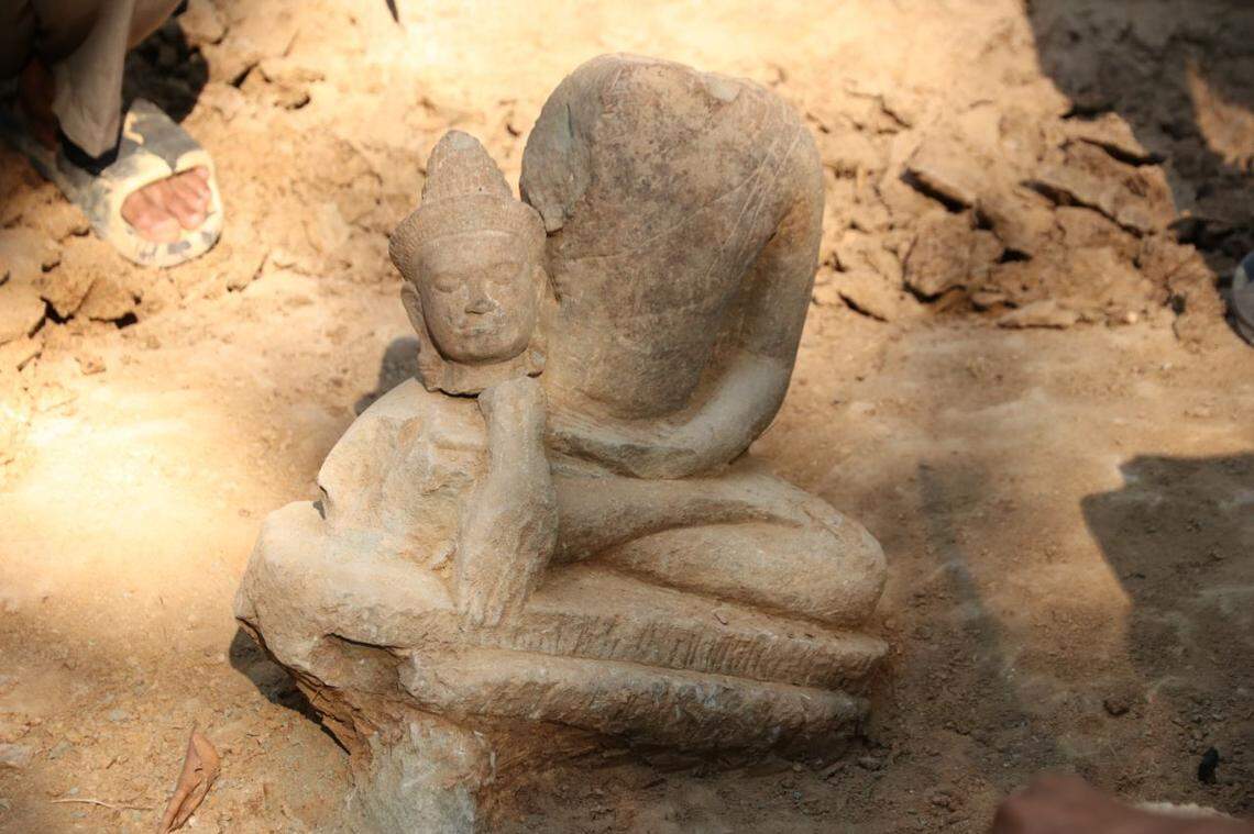 Another statue found at the 800-year-old temple.