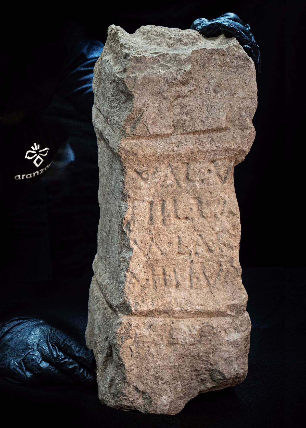 The ancient Roman altar found in a well.
